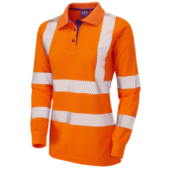 PL08 POLLYFIELD Class 2 Coolviz Plus Ladies Polo Shirt Orange